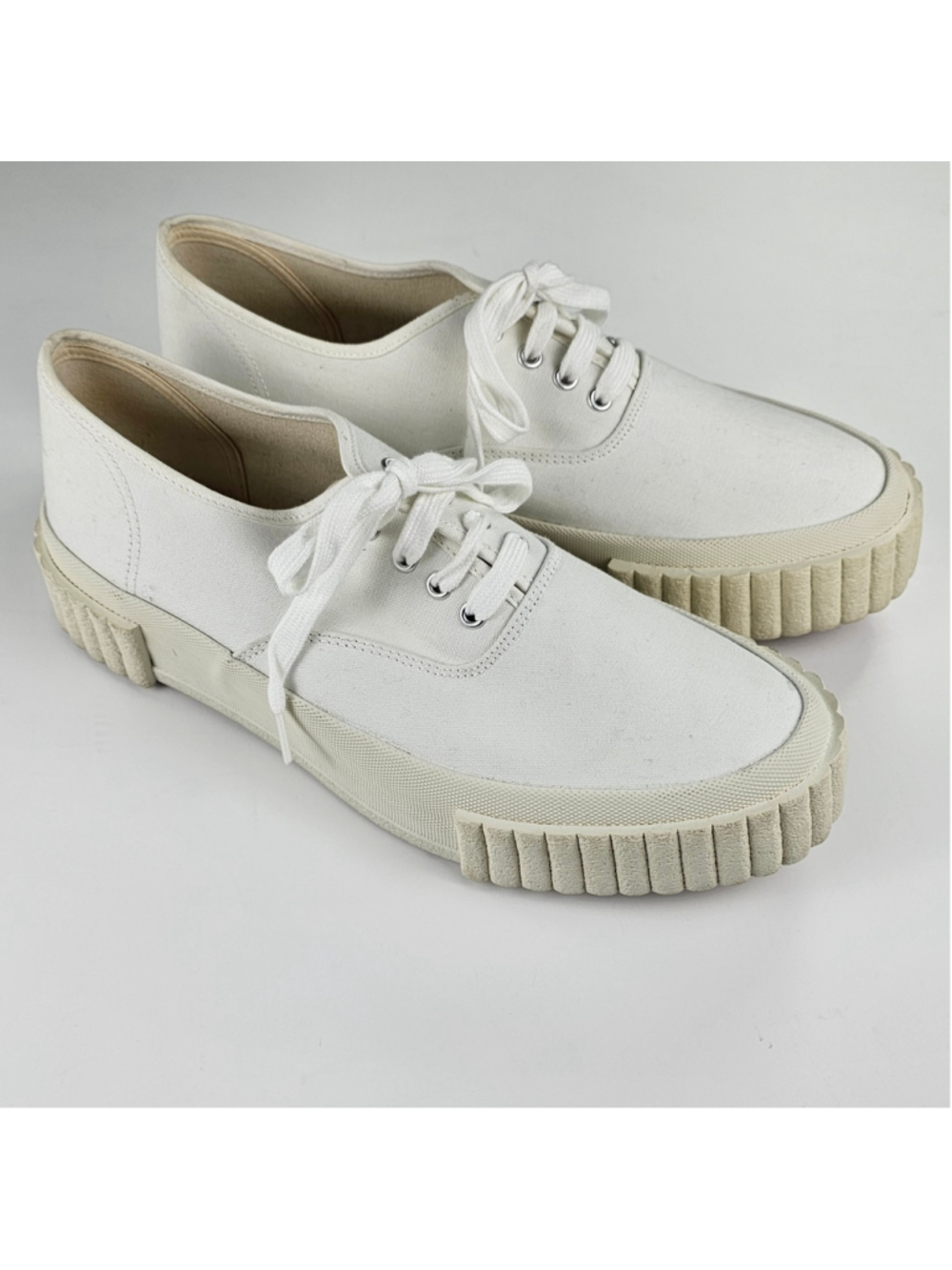 GANRYU Comme des Garcons Canvas Chunky Sole Sneakers White Size M Japan
